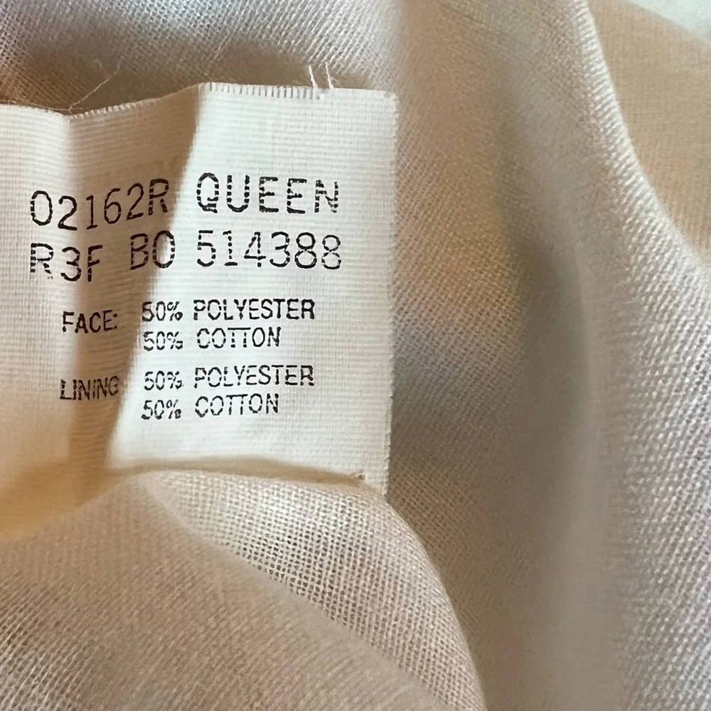 Perma-Prest Cream Dust Ruffle Queen Size Bed GUC